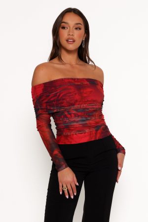 Koa Off Shoulder Top – Rose Print