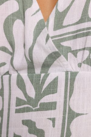 Kolby Long Sleeve Midi Dress – Sage Print