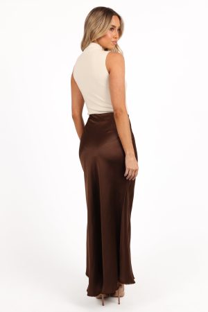 Kora Midi Skirt – Brown