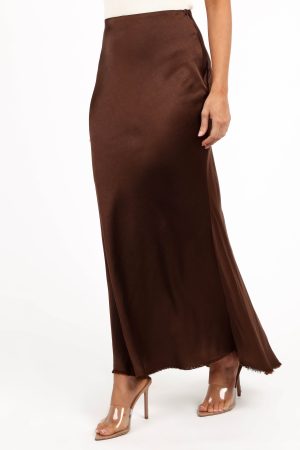 Kora Midi Skirt – Brown