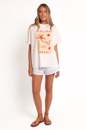 Krabi Beach Graphic Tee – White