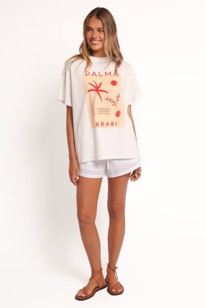 Krabi Beach Graphic Tee – White