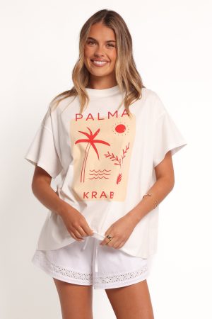 Krabi Beach Graphic Tee – White