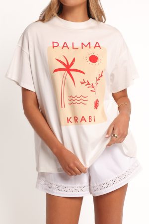 Krabi Beach Graphic Tee – White