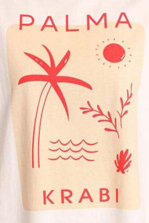 Krabi Beach Graphic Tee – White
