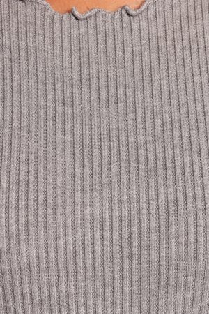 Kya Short Sleeve Knit Top – Light Grey