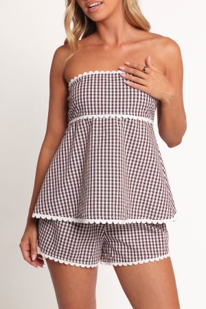 Kyle Two Piece Set – Chocolate Gingham
