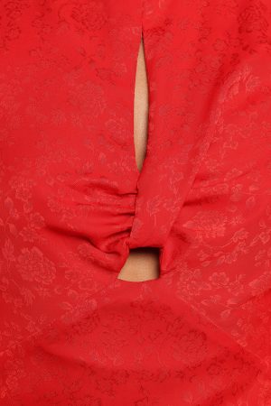 Laine Long Sleeve Midi Dress – Red