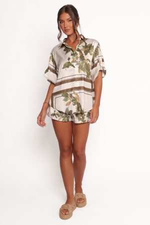 Lara Shirt – Olive Print