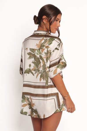 Lara Shirt – Olive Print
