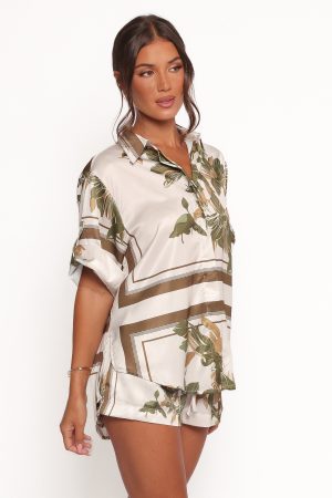 Lara Shirt – Olive Print