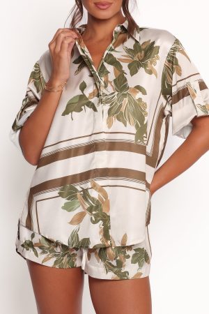 Lara Shirt – Olive Print