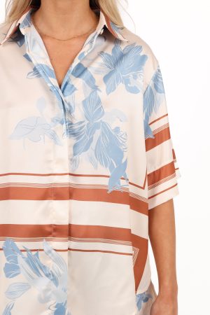 Lara Shirt – Pale Blue Print