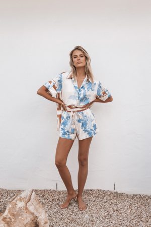 Lara Shirt – Pale Blue Print