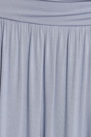 Lavia Ruched Knit Maxi Skirt – Soft Blue
