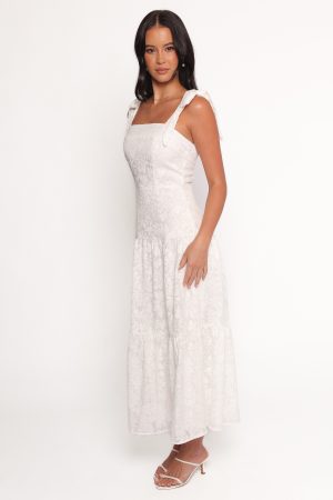 Lavinia Maxi Dress – White Floral