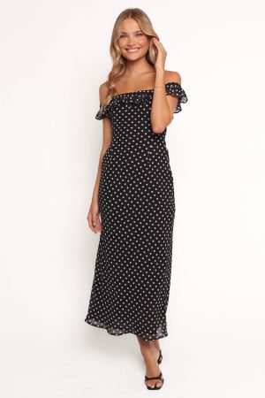Layana Midi Dress – Black/White