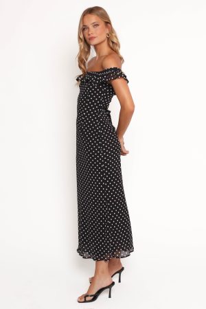 Layana Midi Dress – Black/White