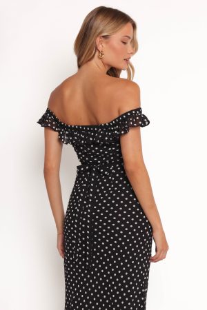 Layana Midi Dress – Black/White