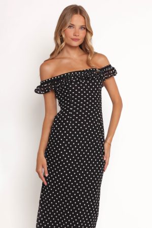 Layana Midi Dress – Black/White