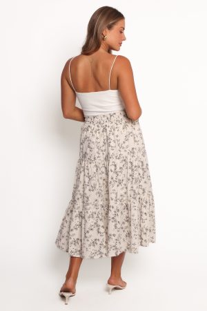 Lennon Maxi Skirt – Brown Ivory