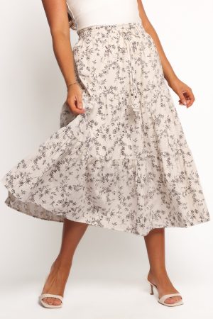 Lennon Maxi Skirt – Brown Ivory