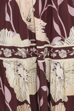 Leonor Maxi Dress – Yellow Brown Floral