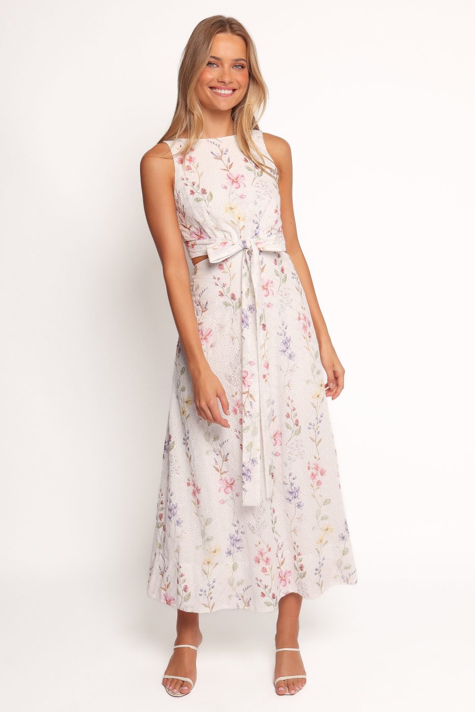 Levin Midi Dress - White Floral