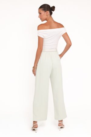 Lia Wide Leg Pant – Sage Green