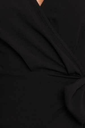 Lilian Long Sleeve Wrap Mini Dress – Black