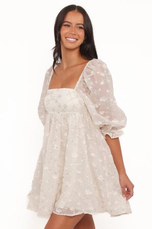 Lillan Mini Dress – Ivory Sequin