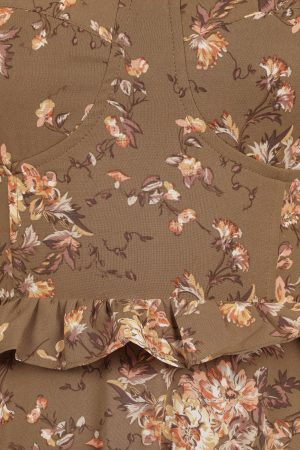 Lillee Tiered Maxi Dress – Olive Print