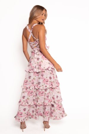 Lillee Tiered Maxi Dress – Pink Bloom