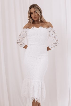 Lindy Midi Dress – White