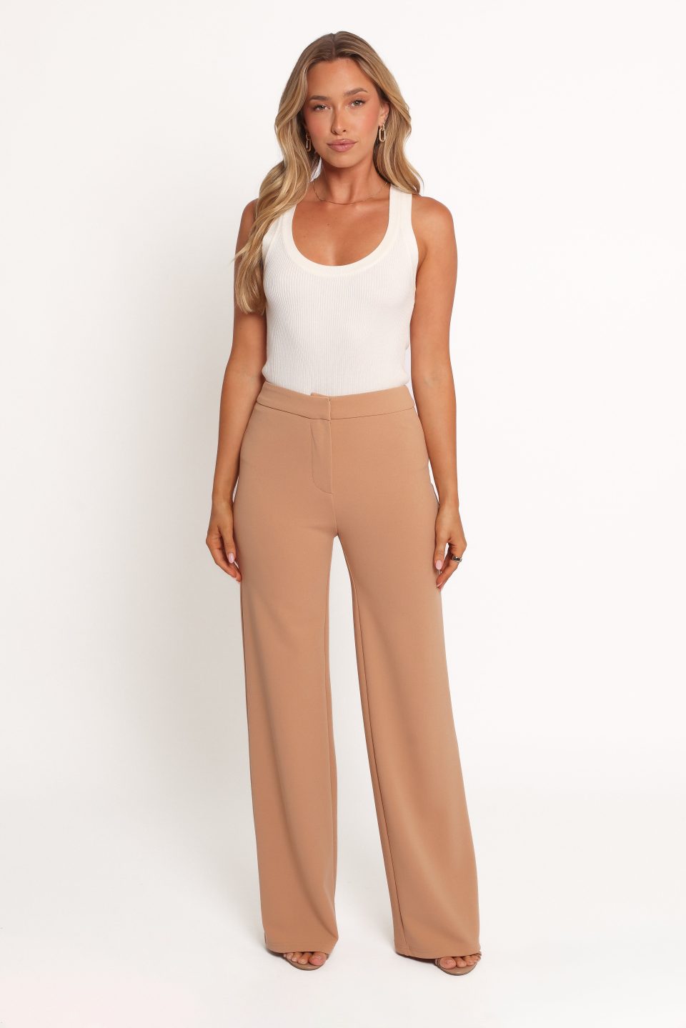 Liora Flat Front Knit Pants - Mocha