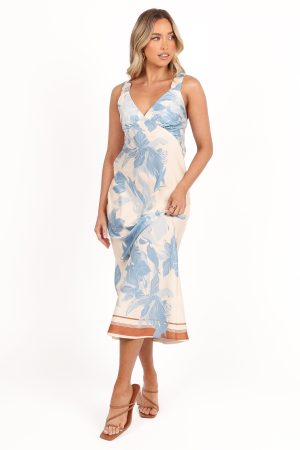 Lizza Maxi Dress – Pale Blue Print