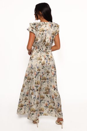 Lizzie Midi Dress – Cream Floral