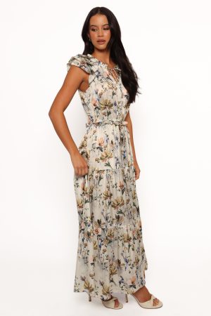 Lizzie Midi Dress – Cream Floral
