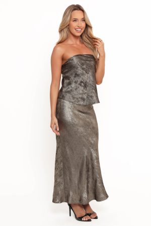 Lizzie Midi Skirt – Dark Bronze