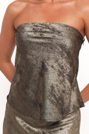 Lizzie Strapless Top – Dark Bronze