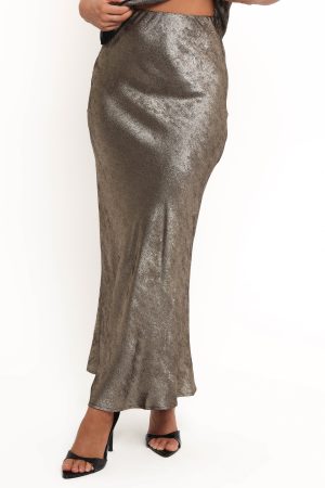 Lizzie Midi Skirt – Dark Bronze