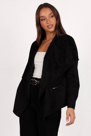 Lopez Faux Sherling Jacket – Black
