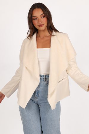 Lopez Faux Sherling Jacket – Cream