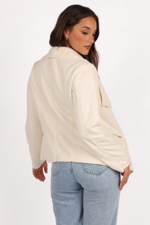 Lopez Faux Sherling Jacket – Cream