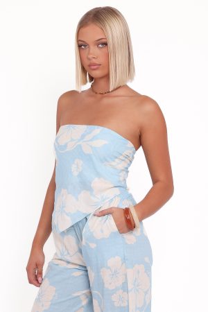Lourdes Top – Blue Hibiscus