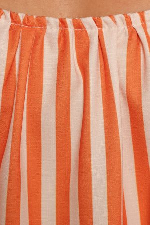 Lumina Maxi Dress – Orange Beige Stripe