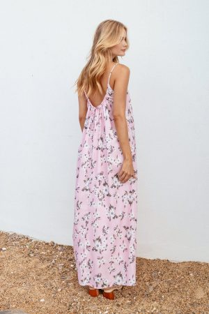 Lumina Maxi Dress – Pink Floral
