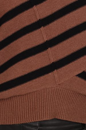 Lynette Criss Cross Stripe Sweater – Black/Tan