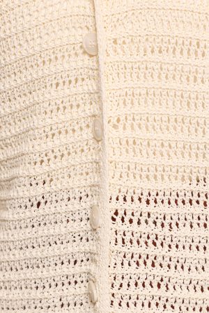 Lyra Large Collar Cardigan – White