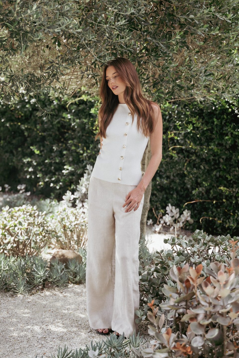 Lysa Knit Vest Top - White